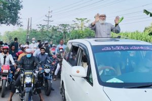 দেবহাটায় কয়েক হাজার মোটরসাইকেল নিয়ে মুহাদ্দিস আব্দুল খালেক‘র শোভাযাত্রা